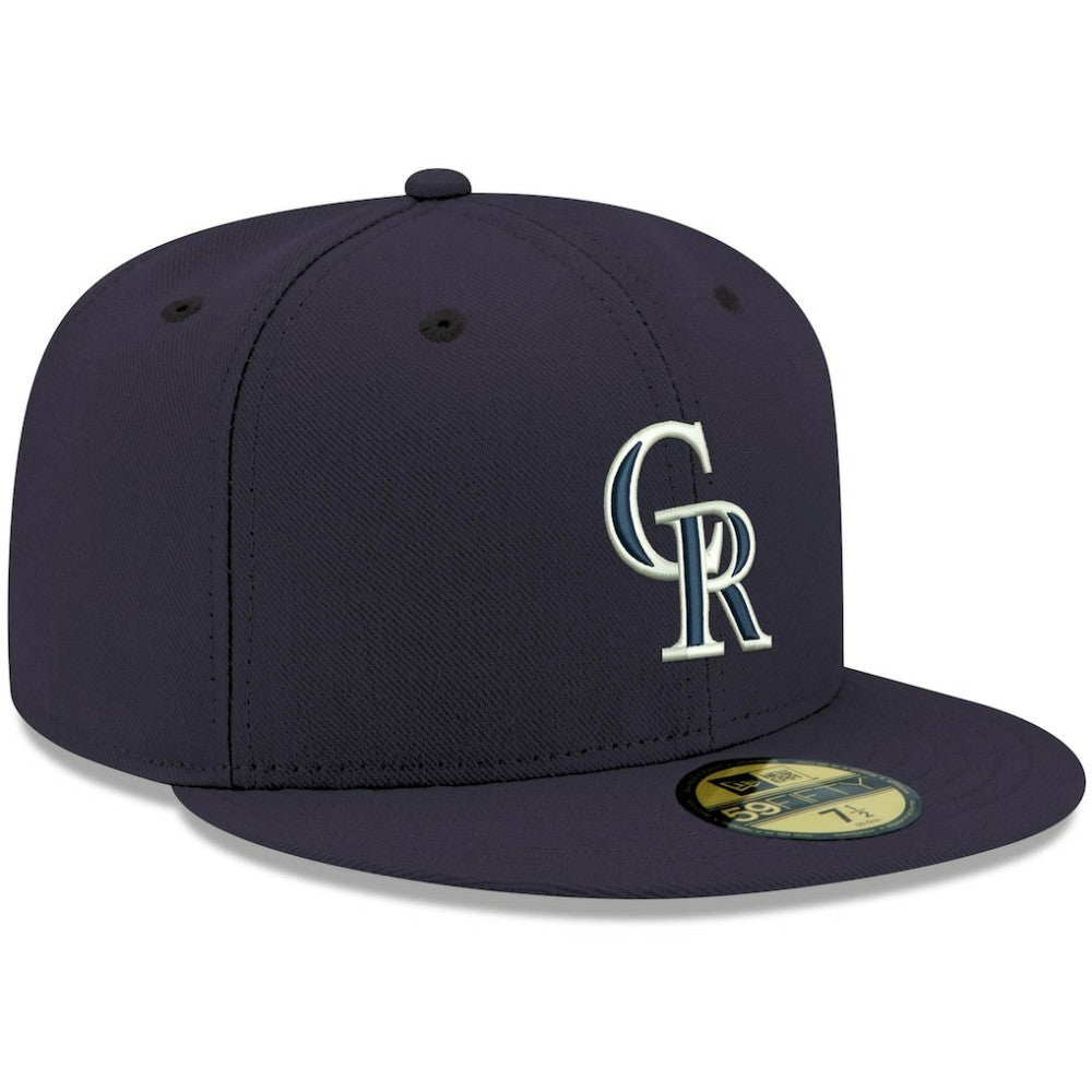 Colorado Rockies New Era White Logo 59FIFTY Fitted Hat - Navy - New Era Discount