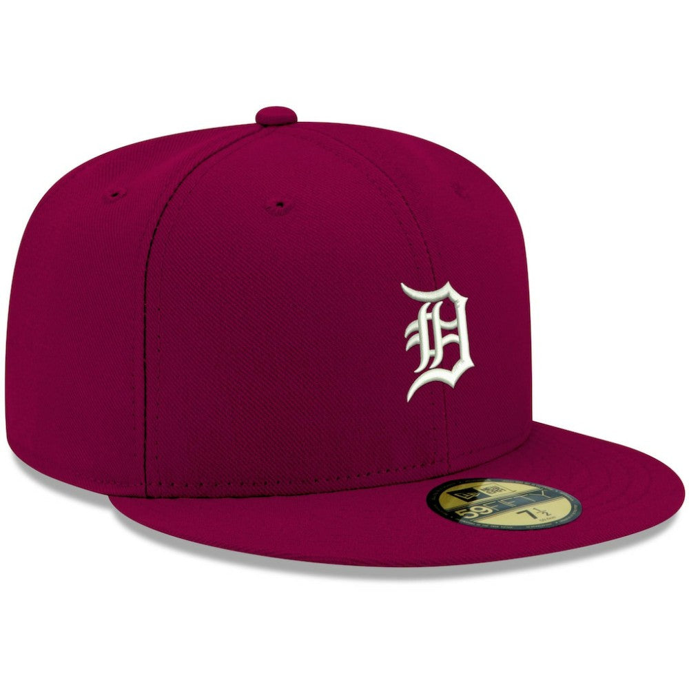 Detroit Tigers New Era White Logo 59FIFTY Fitted Hat - Cardinal - New Era Sale