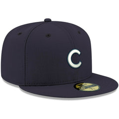 Chicago Cubs New Era White Logo 59FIFTY Fitted Hat - Navy - New Era Sale