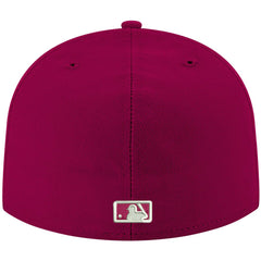 Kansas City Royals New Era White Logo 59FIFTY Fitted Hat - Cardinal - New Era Discount