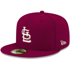 St. Louis Cardinals New Era White Logo 59FIFTY Fitted Hat - Cardinal - New Era Lifestyle