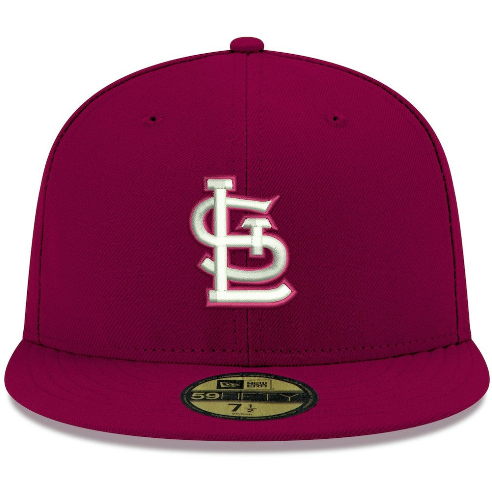 St. Louis Cardinals New Era White Logo 59FIFTY Fitted Hat - Cardinal - New Era Lifestyle