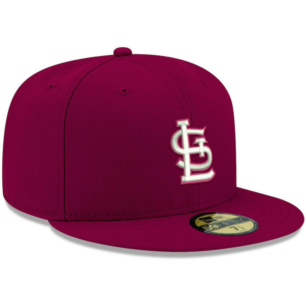 St. Louis Cardinals New Era White Logo 59FIFTY Fitted Hat - Cardinal - New Era Lifestyle