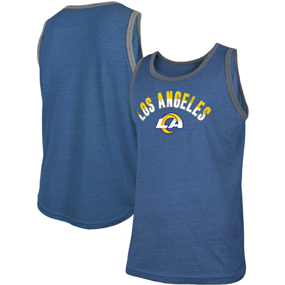 Los Angeles Rams New Era Ringer Tri-Blend Tank Top Heathered Royal