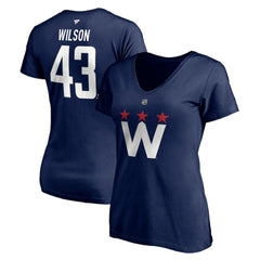 Tom Wilson Washington Capitals Fanatics Women's Authentic Stack Name & Number V-Neck T-Shirt - Navy - NHL 4216056