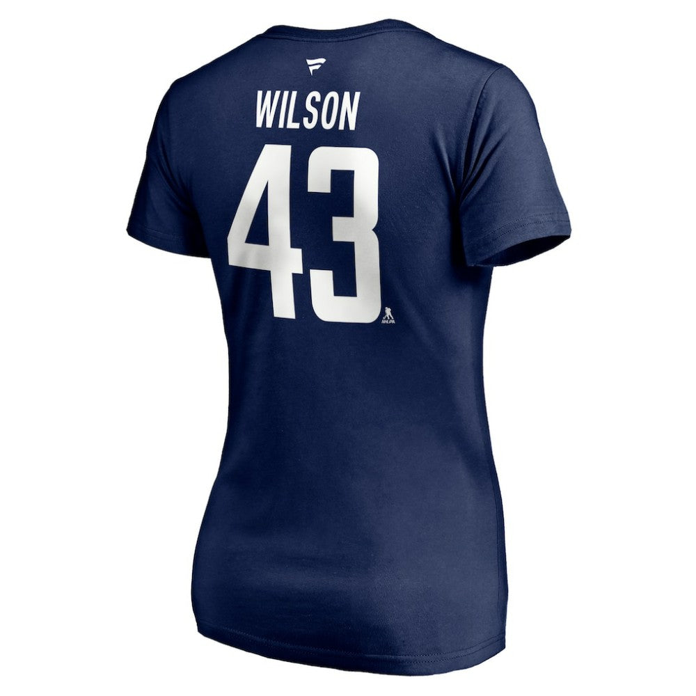 Tom Wilson Washington Capitals Fanatics Women's Authentic Stack Name & Number V-Neck T-Shirt - Navy - NHL 4216056