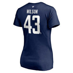 Tom Wilson Washington Capitals Fanatics Women's Authentic Stack Name & Number V-Neck T-Shirt - Navy - NHL 4216056