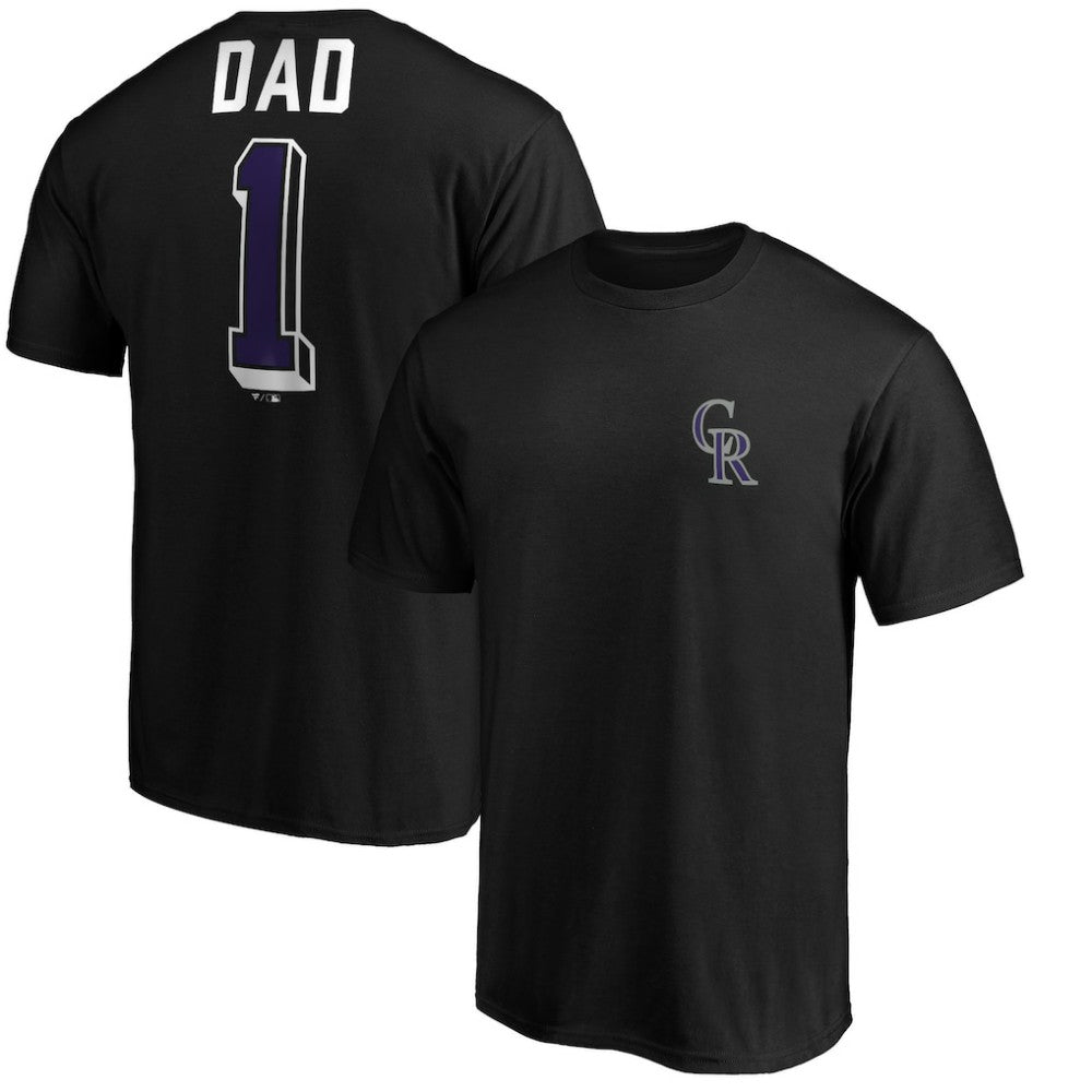 Colorado Rockies Number One Dad T-Shirt - Black - MLB Sale