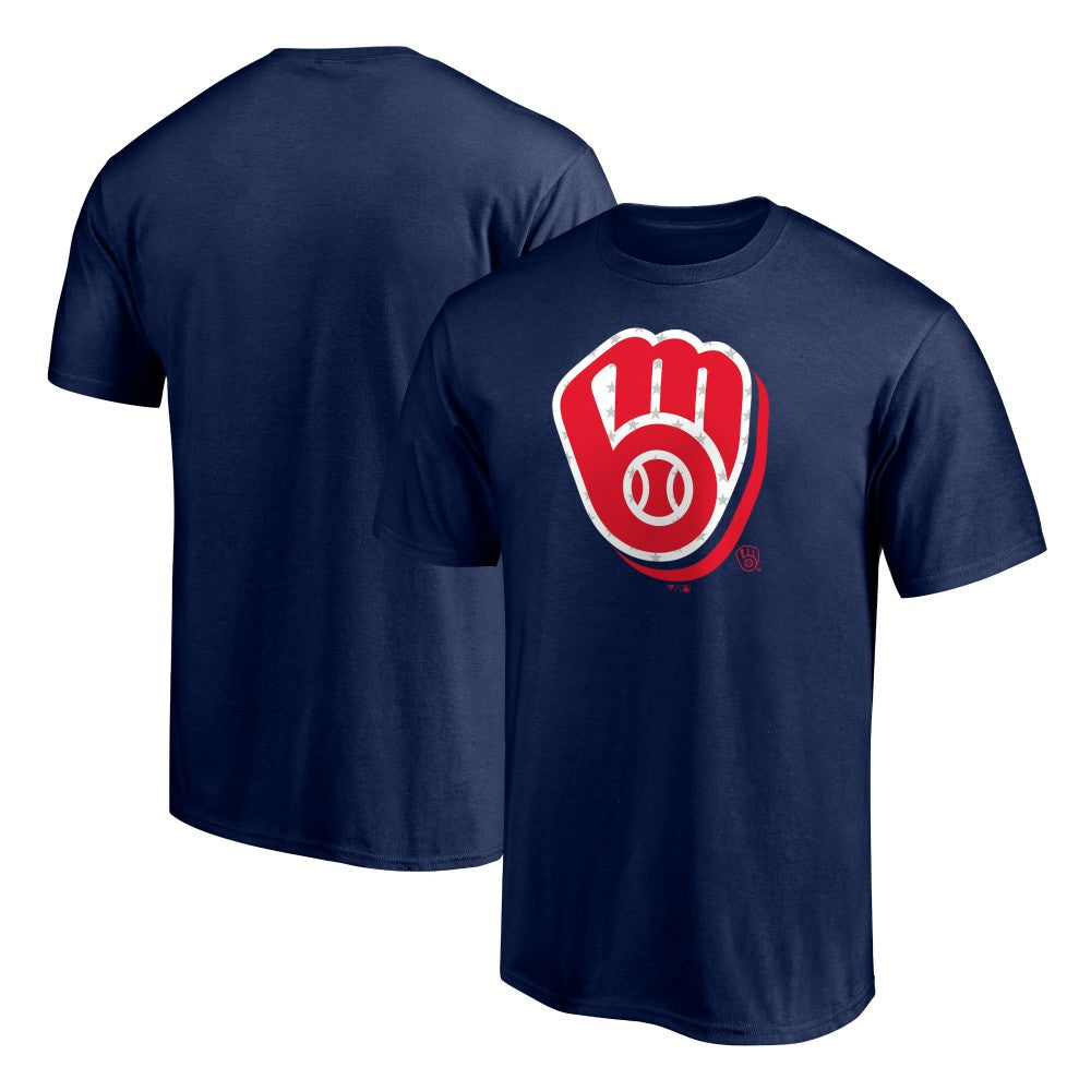 Milwaukee Brewers Red White and Team T-Shirt - Navy - MLB Lifestyle