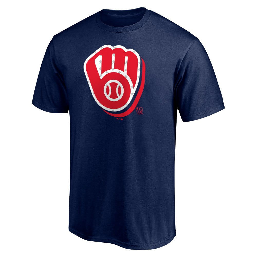 Milwaukee Brewers Red White and Team T-Shirt - Navy - MLB Lifestyle