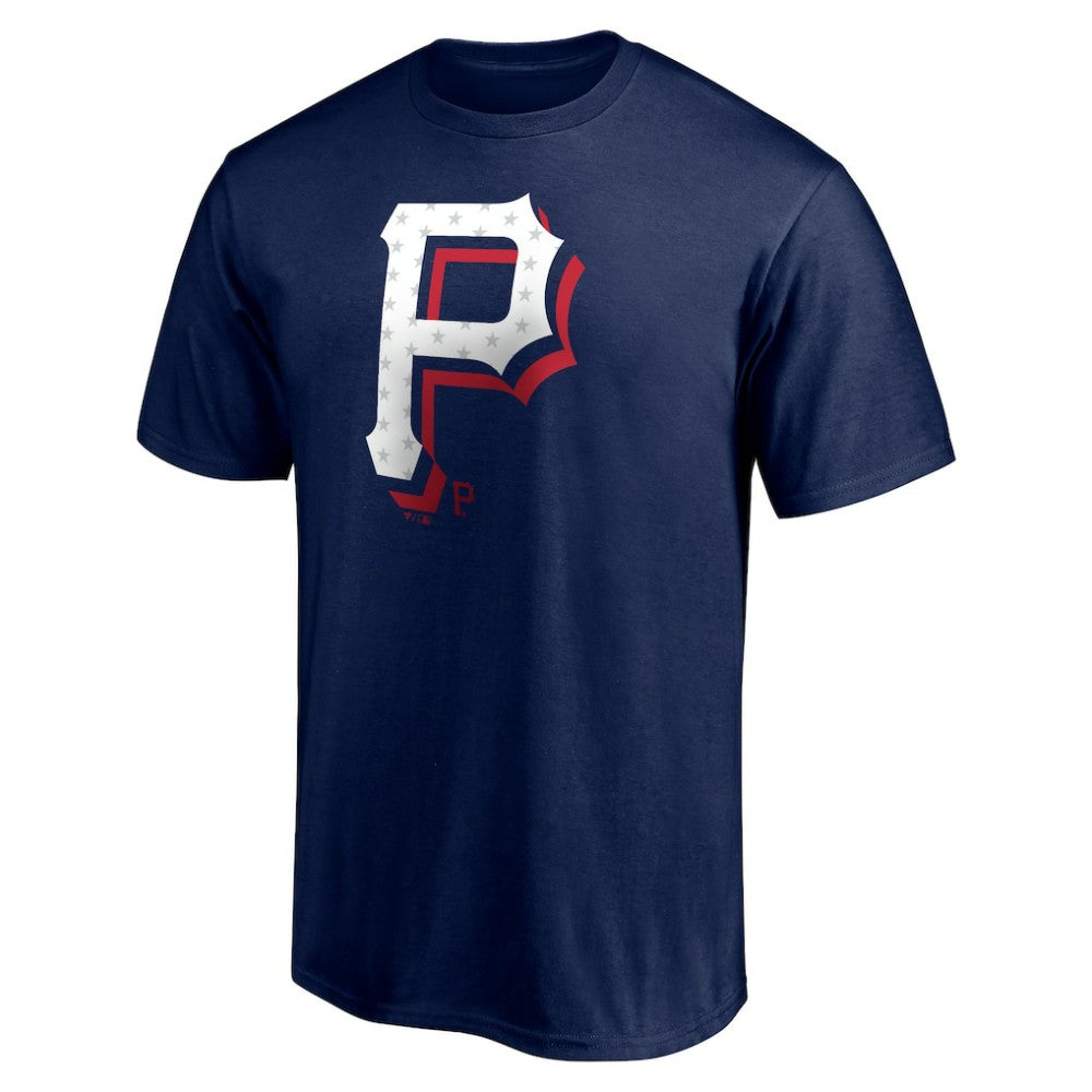Pittsburgh Pirates Red White and Team T-Shirt - Navy - MLB on Sale