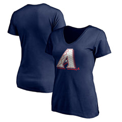 Arizona Diamondbacks Women's Red White and Team V-Neck T-Shirt - Navy - MLB Discount