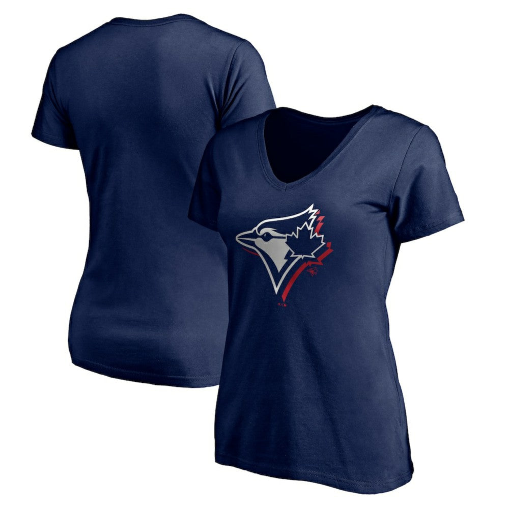 Toronto Blue Jays Women's Red White and Team V-Neck T-Shirt - Navy - MLB Online