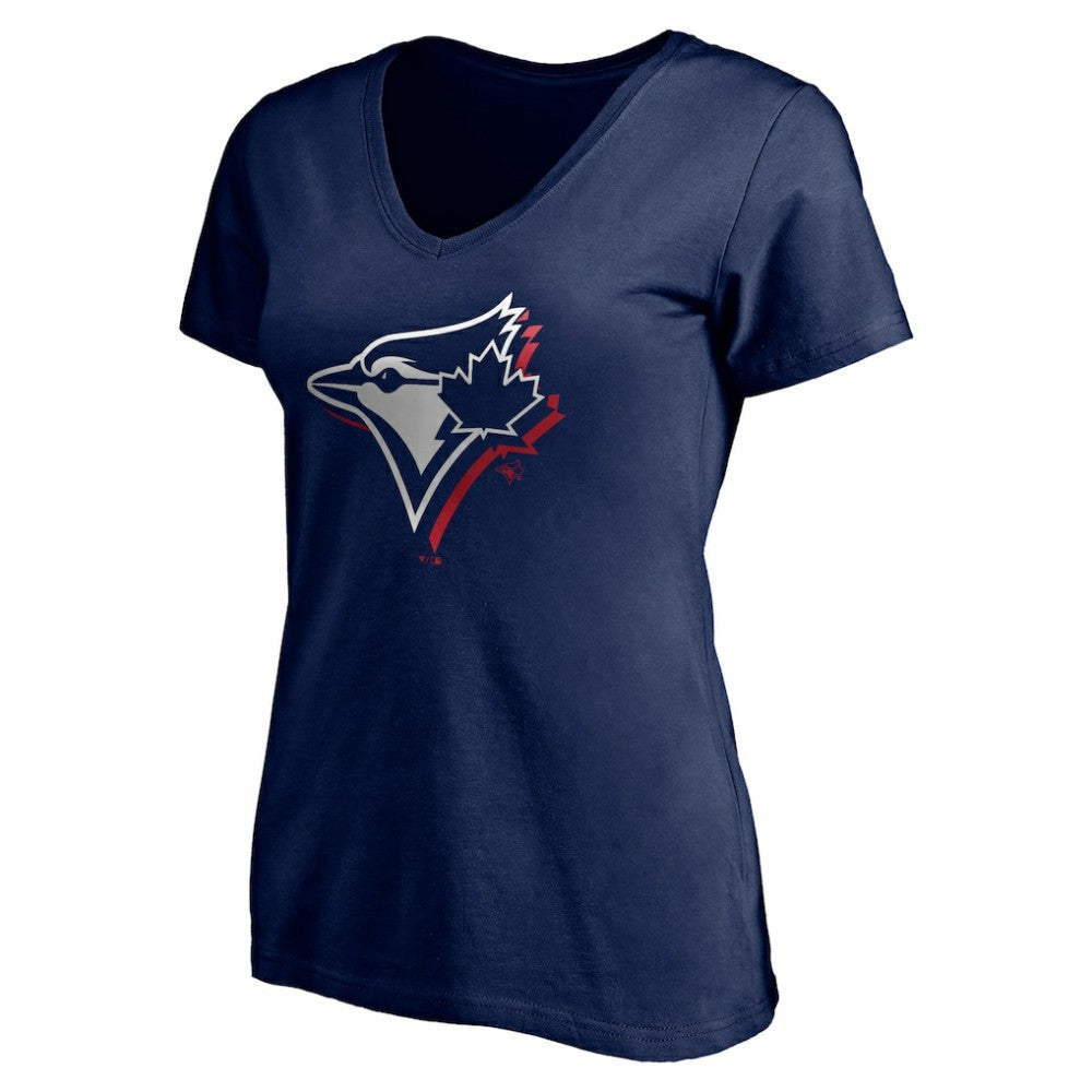 Toronto Blue Jays Women's Red White and Team V-Neck T-Shirt - Navy - MLB Online