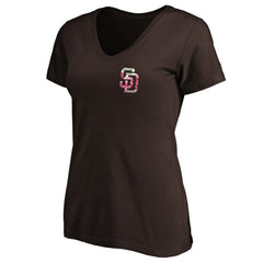 San Diego Padres Women's Mother's Day V-Neck T-Shirt - Brown - MLB Sale