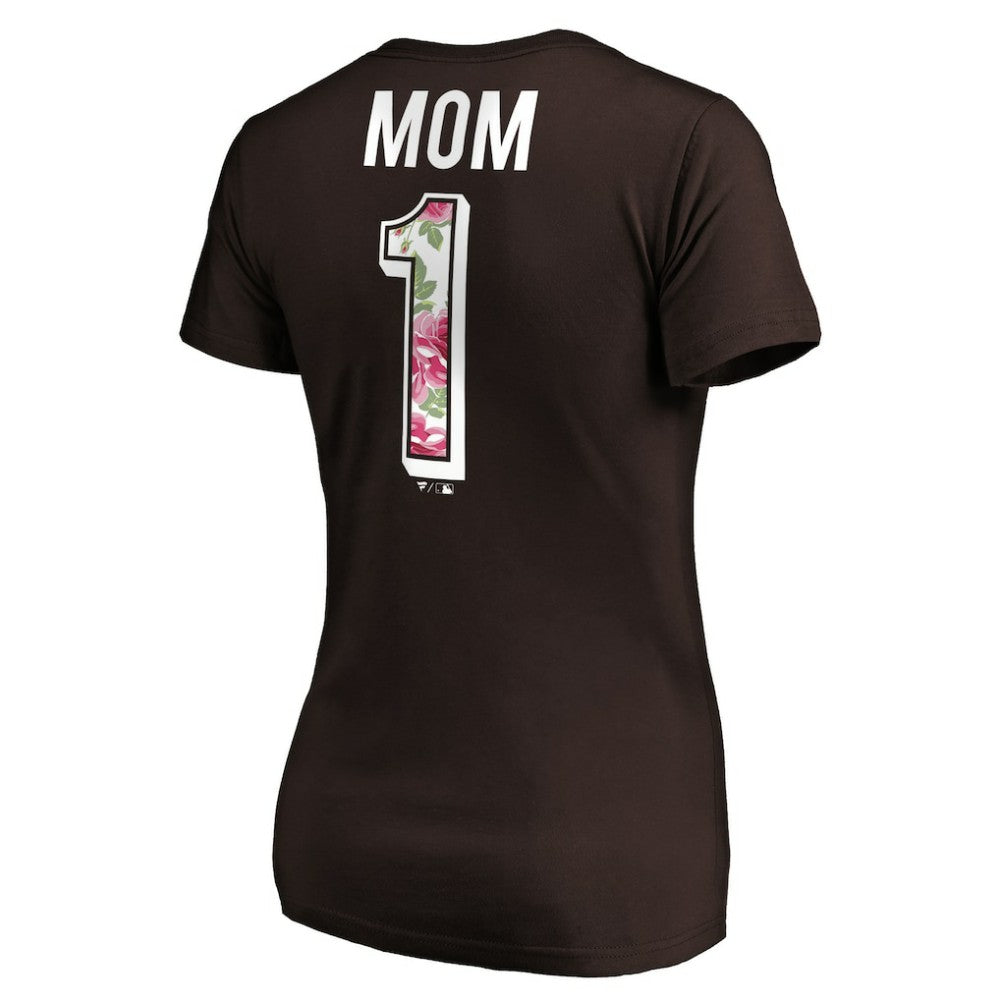 San Diego Padres Women's Mother's Day V-Neck T-Shirt - Brown - MLB Sale