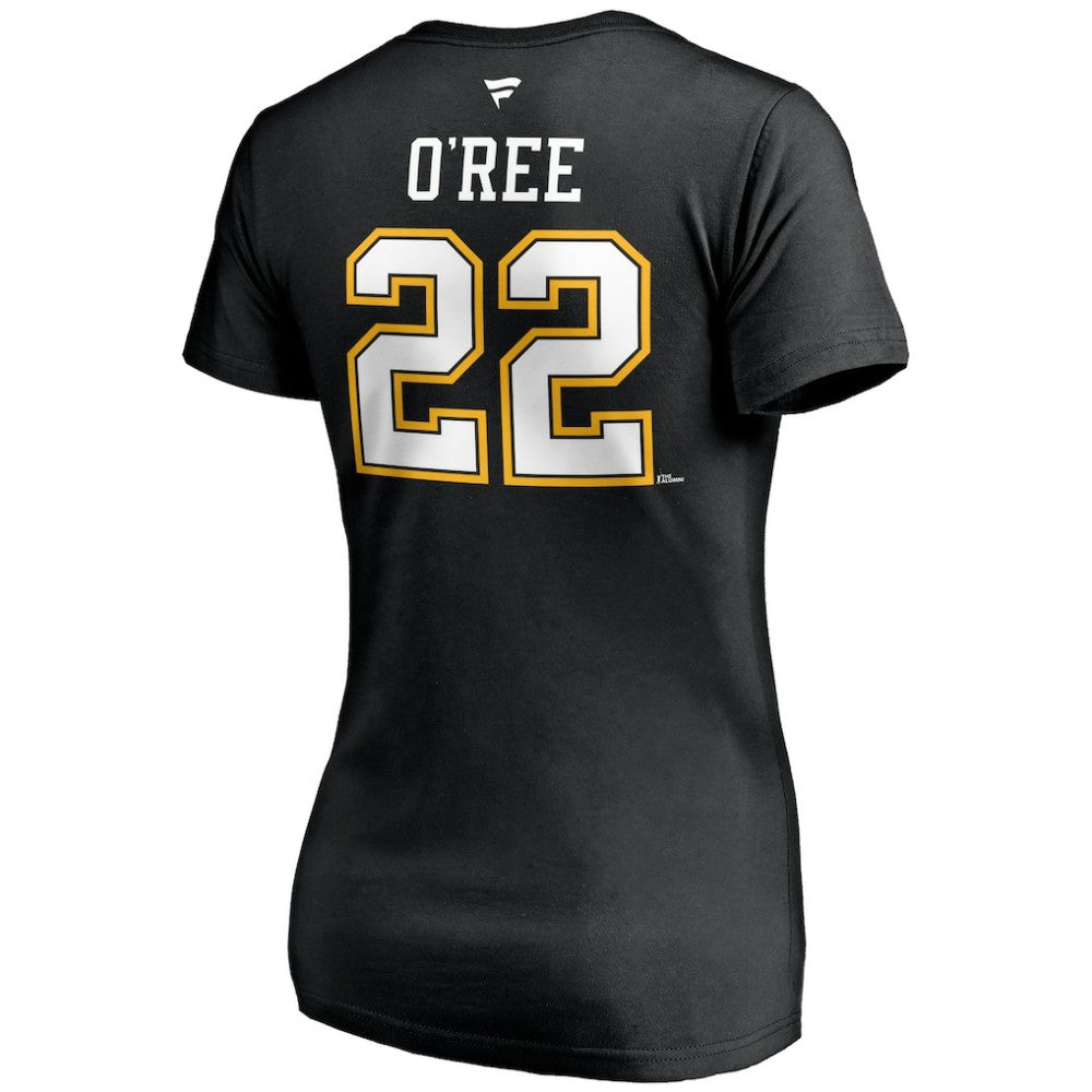 Willie O'Ree Boston Bruins Fanatics Women's Authentic Stack Retired Player Name & Number V-Neck T-Shirt - Black - NHL 4217237