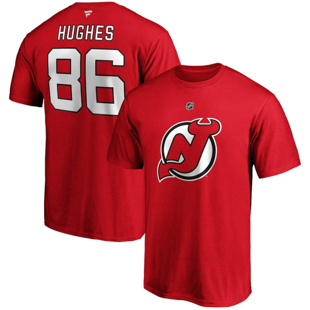 Jack Hughes New Jersey Devils Fanatics Big & Tall Name & Number T-Shirt - Red - NHL 4218055