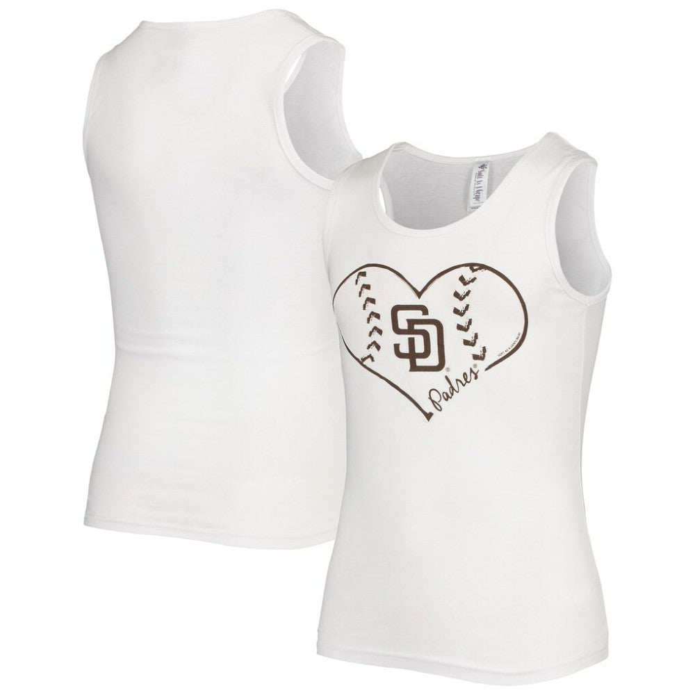 San Diego Padres Soft as a Grape Girls Youth Team Tank Top - White - MLB on Sale