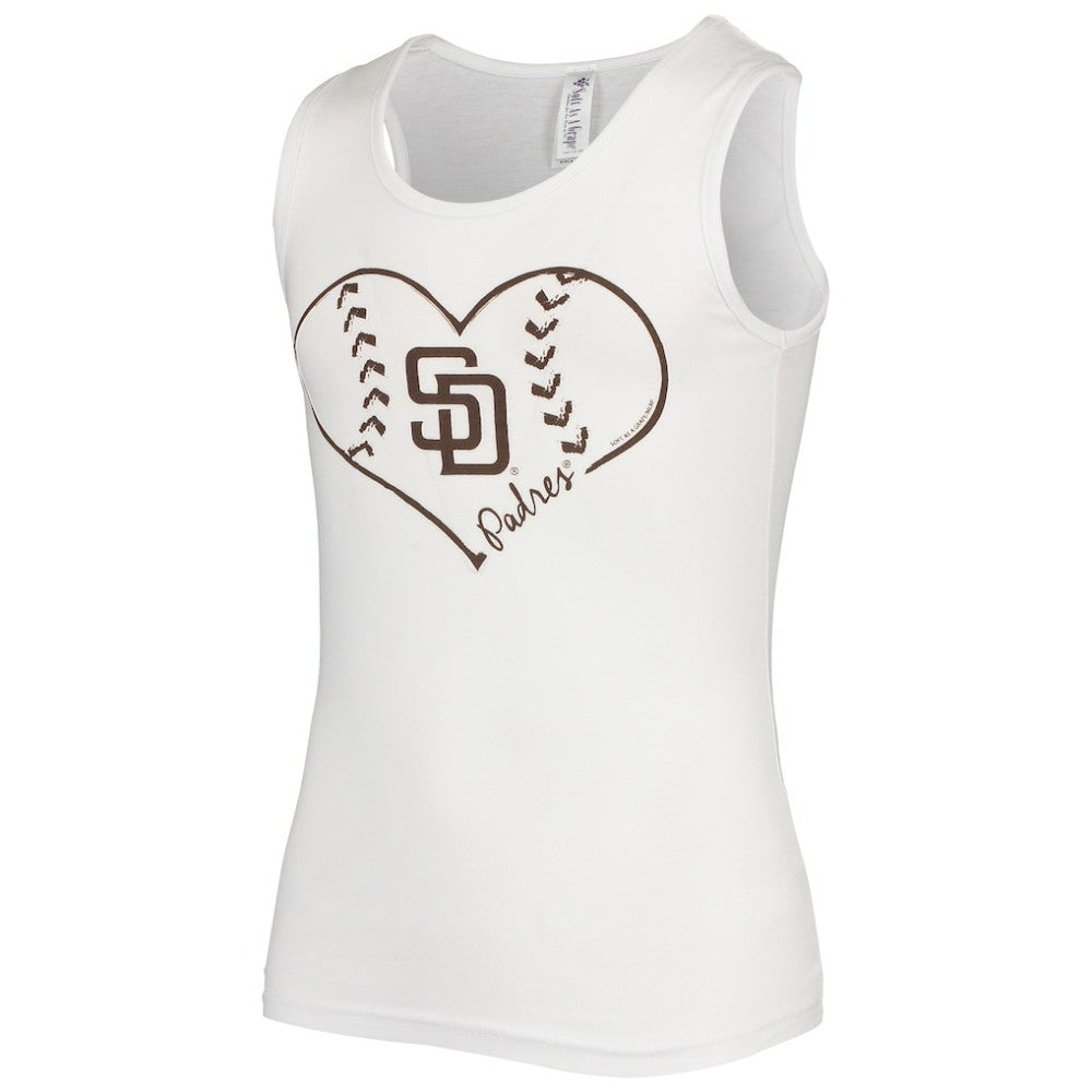 San Diego Padres Soft as a Grape Girls Youth Team Tank Top - White - MLB on Sale