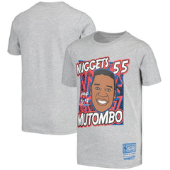 Dikembe Mutombo Denver Nuggets Youth Hardwood Classics King of the Court Player T-Shirt for sale Gray | Mitchell & Ness Near Me