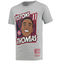 Isiah Thomas Detroit Pistons Youth Hardwood Classics King of the Court Player T-Shirt for sale Gray | Mitchell & Ness online