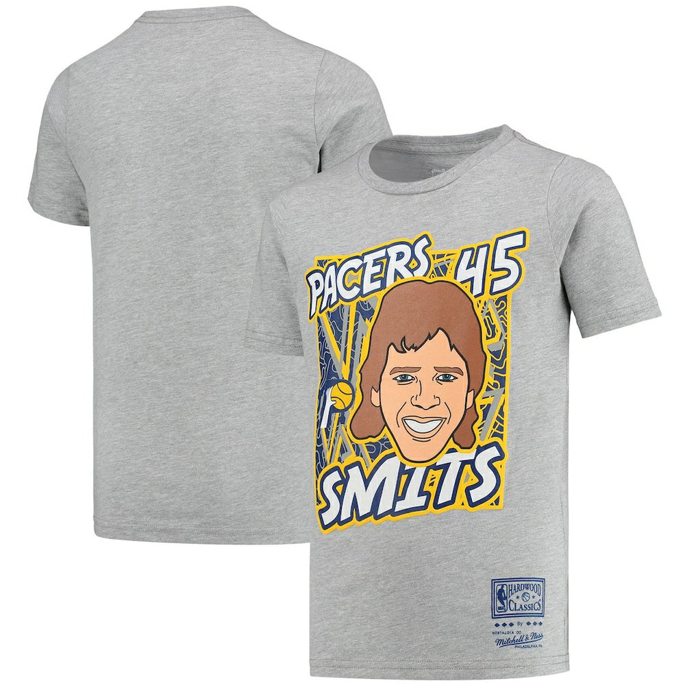 Rik Smits Indiana Pacers Youth Hardwood Classics King of the Court Player T-Shirt Gray | Mitchell & Ness Lifestyle
