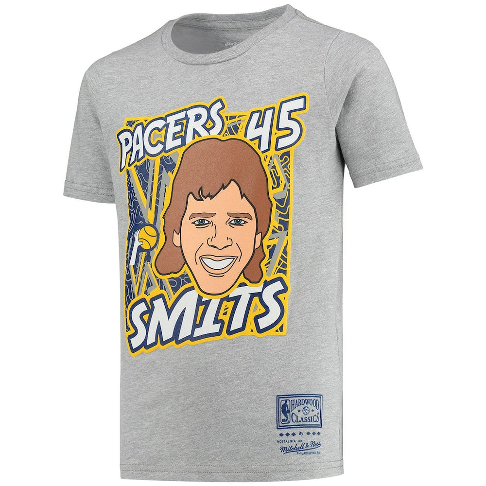 Rik Smits Indiana Pacers Youth Hardwood Classics King of the Court Player T-Shirt Gray | Mitchell & Ness Lifestyle