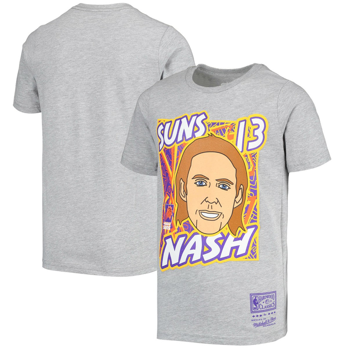 Steve Nash Phoenix Suns Youth Hardwood Classics King of the Court Player T-Shirt Gray | Mitchell & Ness discount