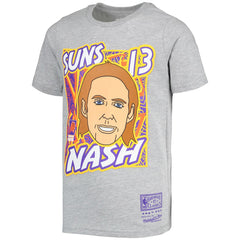 Steve Nash Phoenix Suns Youth Hardwood Classics King of the Court Player T-Shirt Gray | Mitchell & Ness discount