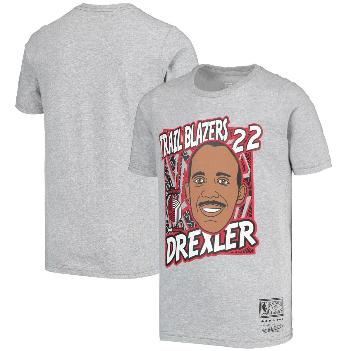 Clyde Drexler Portland Trail Blazers Youth Hardwood Classics King of the Court Player T-Shirt Gray | Mitchell & Ness outlet