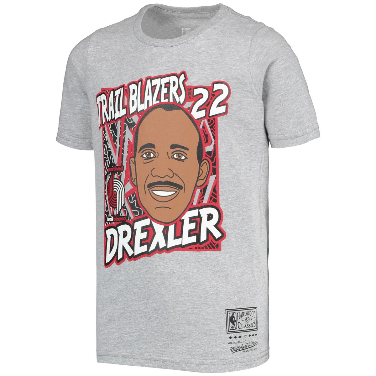 Clyde Drexler Portland Trail Blazers Youth Hardwood Classics King of the Court Player T-Shirt Gray | Mitchell & Ness outlet