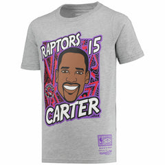 Vince Carter Toronto Raptors Youth Hardwood Classics King of the Court Player T-Shirt Gray | Mitchell & Ness for sale