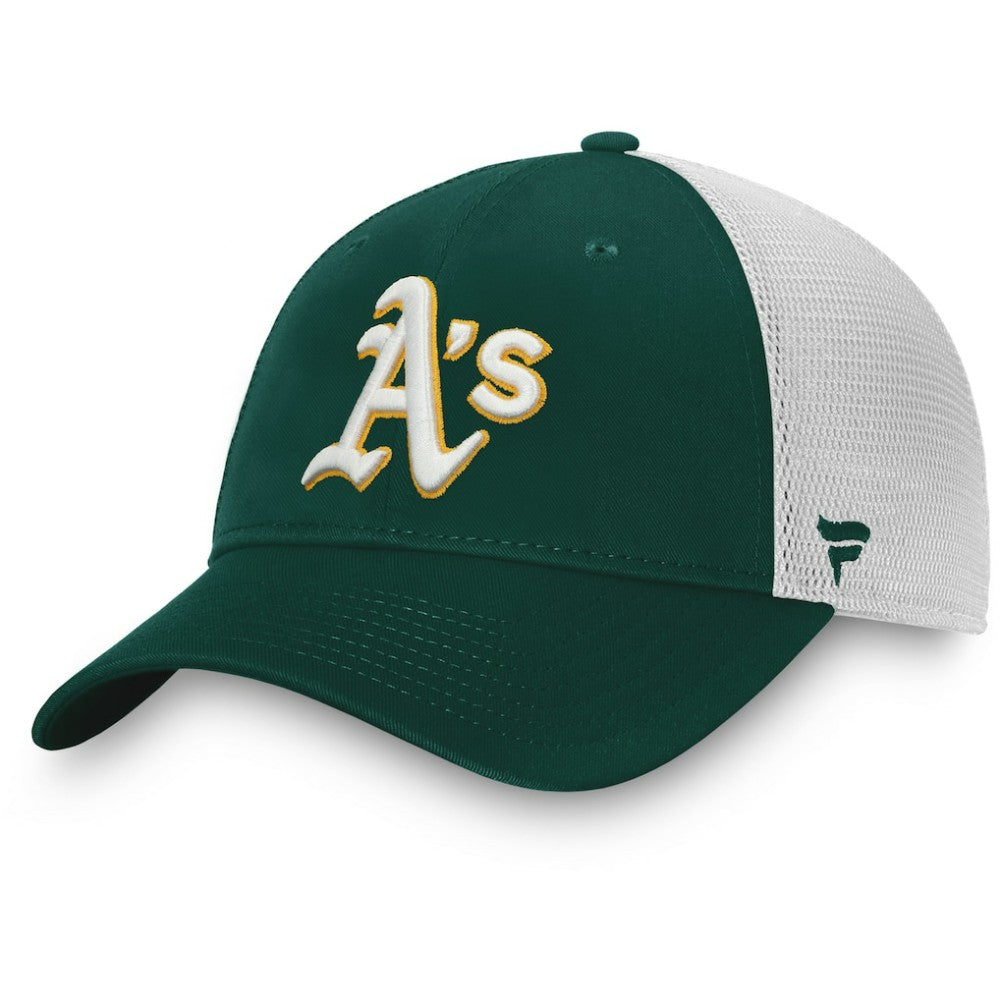 Athletics Fanatics Team Core Unstructured Trucker Adjustable Hat - Green/White - Fanatics Discount
