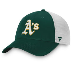 Athletics Fanatics Team Core Unstructured Trucker Adjustable Hat - Green/White - Fanatics Discount