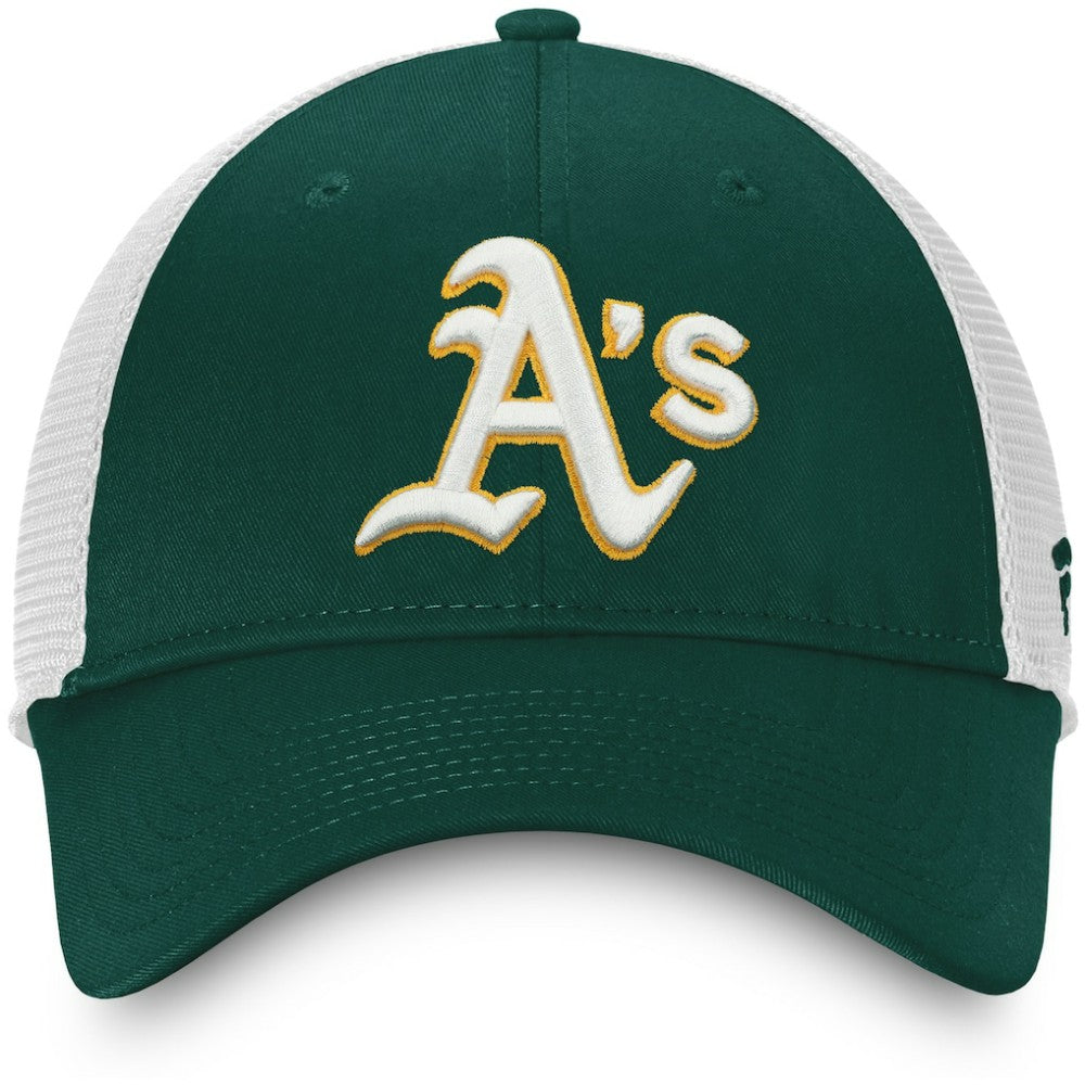 Athletics Fanatics Team Core Unstructured Trucker Adjustable Hat - Green/White - Fanatics Discount