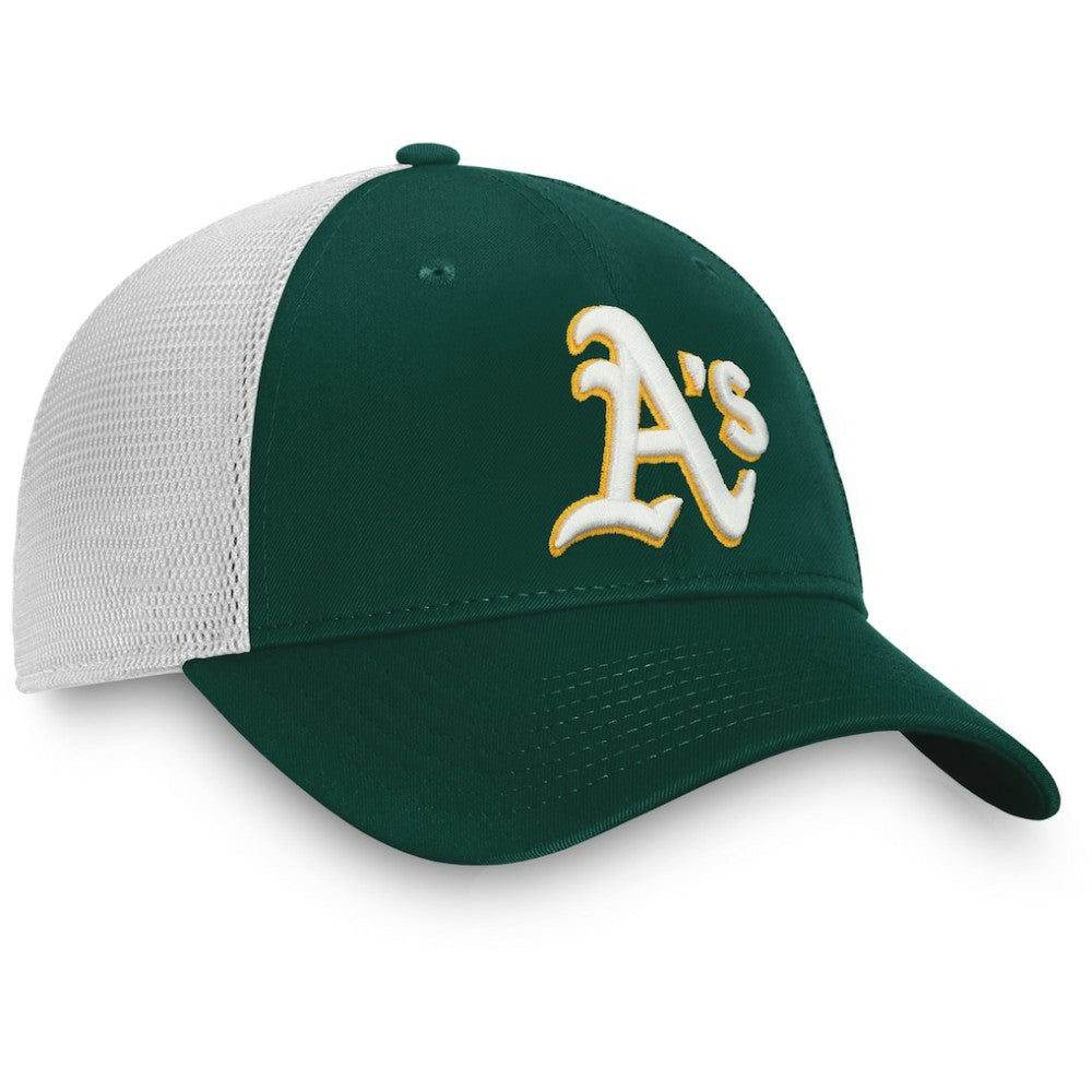 Athletics Fanatics Team Core Unstructured Trucker Adjustable Hat - Green/White - Fanatics Discount