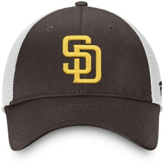 San Diego Padres Fanatics Team Core Unstructured Trucker Adjustable Hat - Brown/White - Fanatics Lifestyle