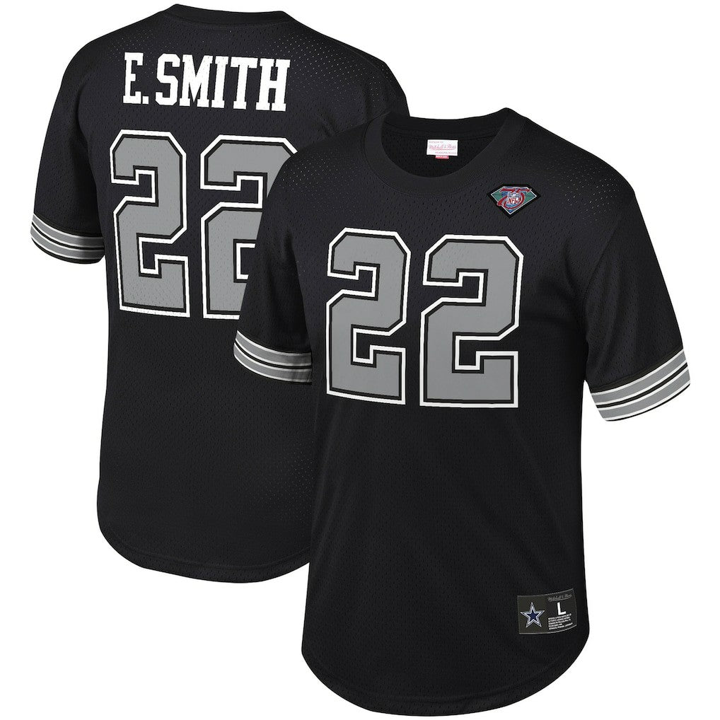 Mitchell & Ness Emmitt Smith Dallas Cowboys Retired Player Name & Number Mesh Top Black