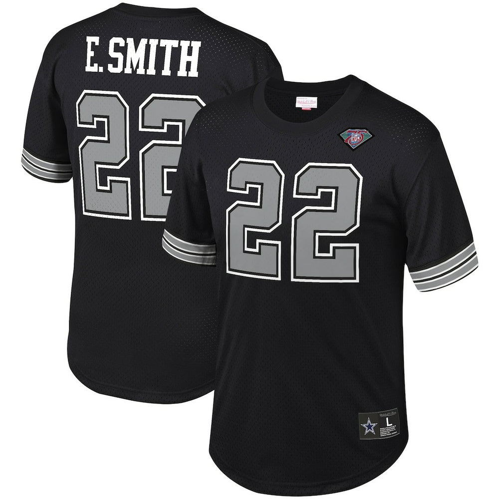 Mitchell & Ness Emmitt Smith Dallas Cowboys Retired Player Name & Number Mesh Top Black