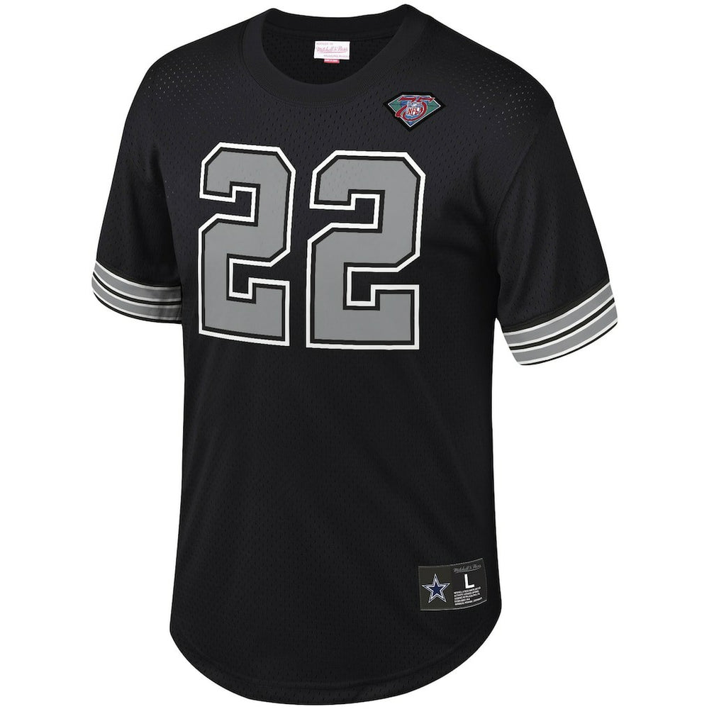 Mitchell & Ness Emmitt Smith Dallas Cowboys Retired Player Name & Number Mesh Top Black