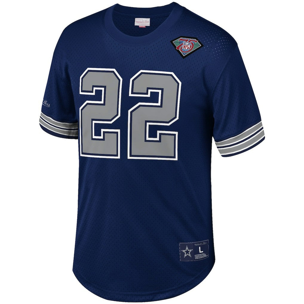 Mitchell & Ness Emmitt Smith Dallas Cowboys Retired Player Name & Number Mesh Top Navy