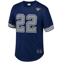 Mitchell & Ness Emmitt Smith Dallas Cowboys Retired Player Name & Number Mesh Top Navy
