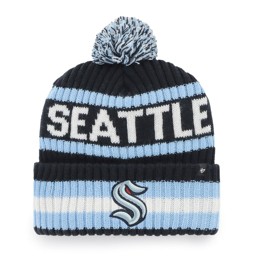 Seattle Kraken '47 Bering Cuffed Knit Hat with Pom - Navy - NHL 4236756