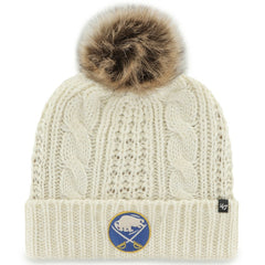 Buffalo Sabres '47 Women's Meeko Cuffed Knit Hat with Pom - White - NHL 4237047
