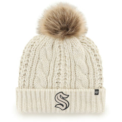 Seattle Kraken '47 Women's Meeko Cuffed Knit Hat with Pom - White - NHL 4237059
