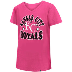 Kansas City Royals New Era Girls Youth Jersey Stars V-Neck T-Shirt - Pink - New Era Online