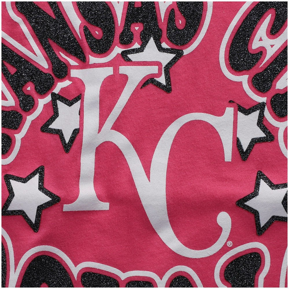 Kansas City Royals New Era Girls Youth Jersey Stars V-Neck T-Shirt - Pink - New Era Online