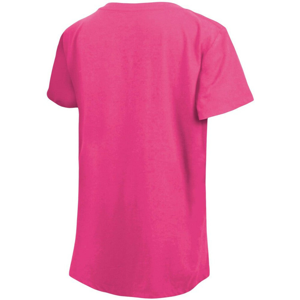 Washington Nationals New Era Girl's Youth Jersey Stars V-Neck T-Shirt - Pink - New Era Lifestyle