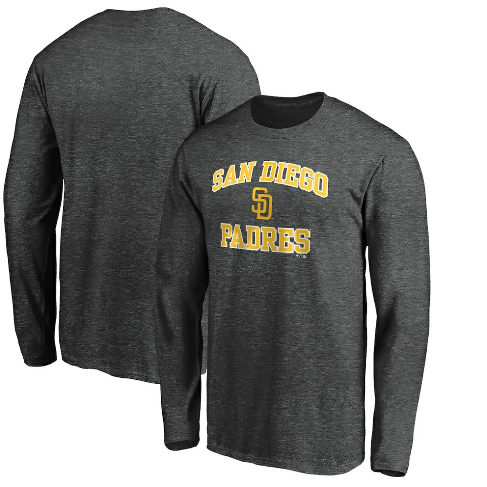 San Diego Padres Heart and Soul Long Sleeve T-Shirt - Charcoal - MLB on Sale